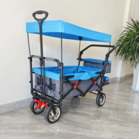Poussette pliante OEM personnalisable avec toit à 4 roues pour camping, plage et désert pour chariots à main