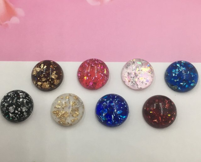 Resin Round Colorful Foil Traditional Chinese Style Clothing Accessories