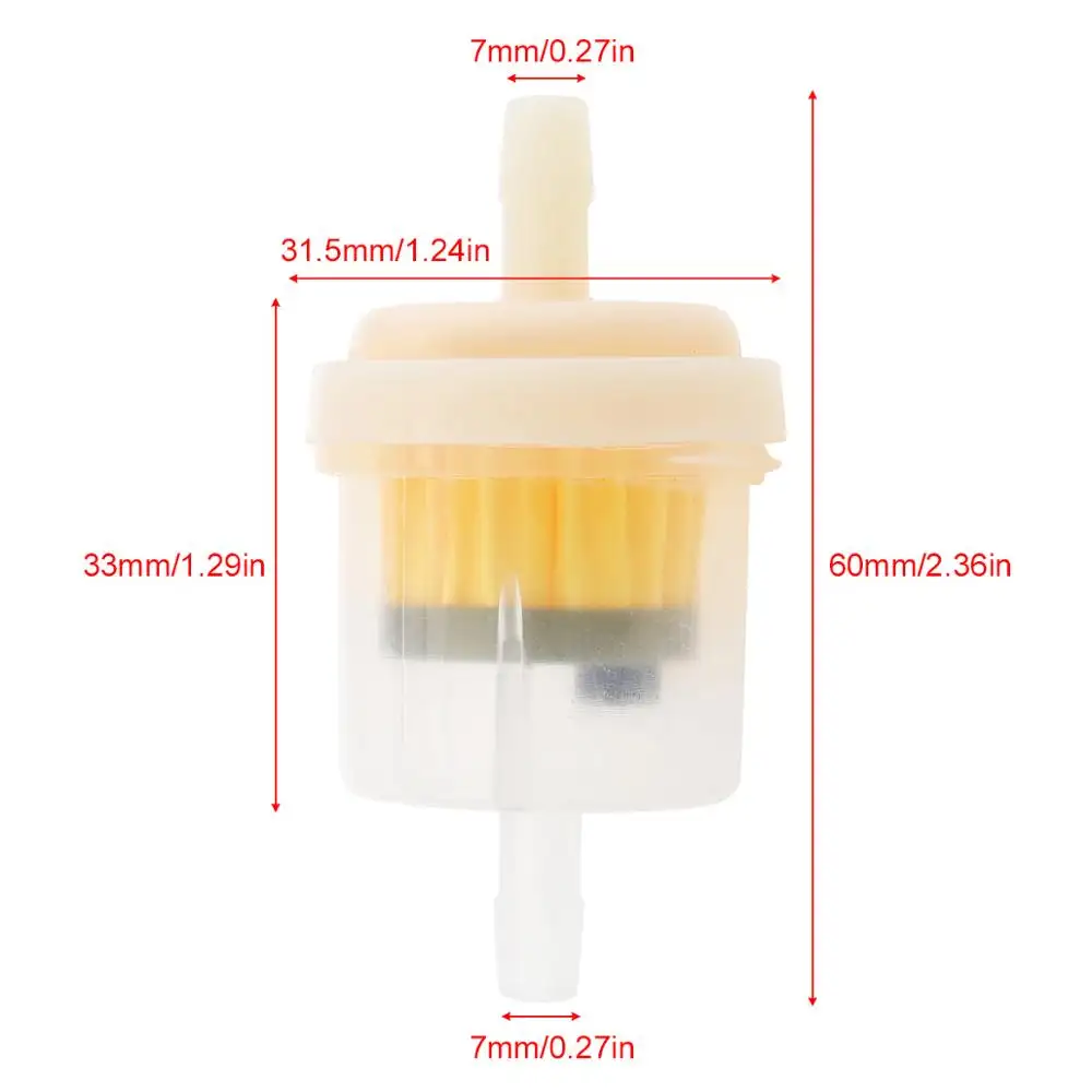 1/4 "6-7mmモーターサイクルクリア燃料フィルターユニバーサルスクーターホースガス燃料ガソリンフィルター (マグマ付き)