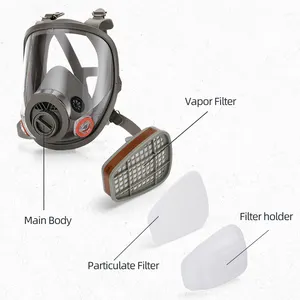 Masque à gaz à deux interfaces avec filtre particulier Respirateur en caoutchouc Filtres en coton Cartouche de retenue Type de bouclier facial