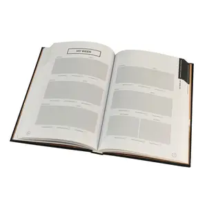 Pianificatore personalizzato di alta qualità stampa A5 copertina rigida rilegata pianificatore obiettivo 2024 planner notebook