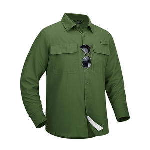 저렴한 맞춤형 로고 셔츠 남성 캐주얼 셔츠 낚시 셔츠 남성용 긴 소매 스포츠 셔츠 - Product Image 5