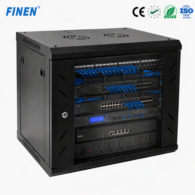 FINEN 19'' Wall-Mounted Network Cabinet Server Rack SPCC CE ISO RoHS 1 Year Warranty Direct Factory Wholesale with Discount