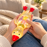 Vaseline Filled Duck Squishy Transparan Kartun Bebek Lucu dengan Detail Manik-Manik yang Terlihat untuk Permainan Taktil