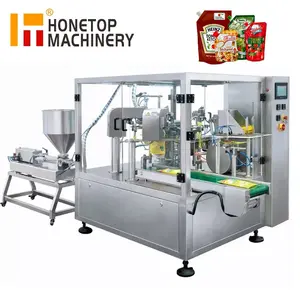 高品质HONETOP喷口袋灌装液体机包装机沙司豆袋灌装机