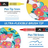 Ensemble de marqueurs de peinture acrylique Guangna 36 couleurs, stylos de qualité professionnelle pour la peinture sur roche, l'art sur toile et les travaux créatifs