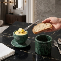 Offre Spéciale : Pot à Beurre et Couteau à Fromage Multifonctionnel en Marbre, Style Nordique Tendance, Fait Main et Écoresponsable