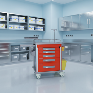 <span class=keywords><strong>Chariot</strong></span> de soins infirmiers de couleur rouge <span class=keywords><strong>chariot</strong></span> de soins médicaux d'urgence en plastique ABS mobile CY-D407B - Product Image 3