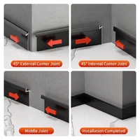 Plinthe en alliage d'aluminium ultra-fine et intégrée - Écologique, durable, résistante à l'eau pour les hôtels, les appartements et les couloirs
