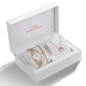 IBSO Hot Selling wasserdichte 30m Quarzuhren Frauen Luxus Lady Watch Set Geschenk