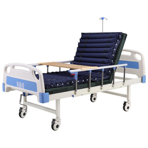 Lit médical manuel à double manivelle avec matelas pneumatique, structure intégrale en acier laminé à froid, pour chambre à coucher - Product Image 2