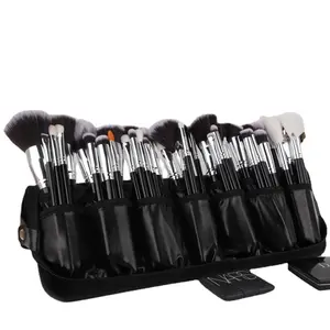 Wholesale 40 PCS Custom Private Label Vegan Black Luxury Makeup Brush Set Kit Professional Foundation Wooden Handle Brushes
