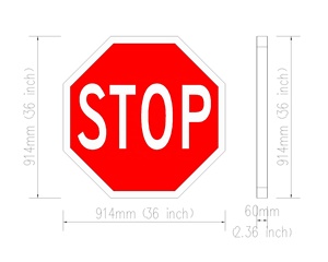 <span class=keywords><strong>Segnale</strong></span> LED STOP in Alluminio Riflettente e Luminoso, <span class=keywords><strong>Segnale</strong></span> Stradale per Assistenza al Parcheggio - Product Image 3