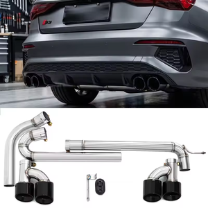 Terminali di Scarico per Audi <span class=keywords><strong>A3</strong></span> <span class=keywords><strong>Sportback</strong></span> 2021-2025 fino a S3, Punte Quad in Acciaio Inox 304 e Fibra di Carbonio - Product Image 5