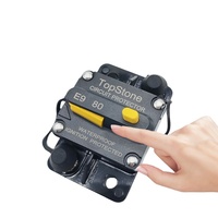 Interruptor de Superficie de 50A Topstone E92C con Reinicio Manual, 12-48V DC, Protección Térmica Contra Sobrecarga, para Sistemas Solares Marinos y de RV