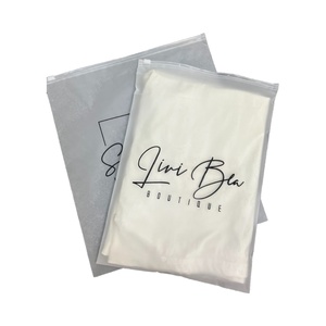 Custom Logo <b>Zip</b> <b>Lock</b> Cloth <b>Bag</b> CPE Poly Frosted Slide EVA Low MOQ PE PP Plastic Apparel Packaging <b>Bag</b> for Clothing - Product Image 1