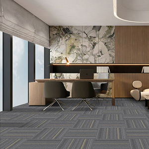 Modern Square Loop Pile <b>Puzzle</b> Pattern Non-Slip PET Carpet Tiles for Commercial Use in Living Room Hotel & Office - Product Image 1