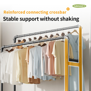 Nouveau Design Portant à Vêtements Métallique sur Pied avec Base <span class=keywords><strong>en</strong></span> PP, Intérieur/Extérieur, Anti-Rouille, Double Tringle, Séchoir à Linge - Product Image 3
