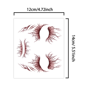สติกเกอร์หน้ารอยสักฮาโลวีนแบบชั่วคราวสำหรับวันฮาโลวีนน่ากลัวใยแมงมุมและรอยแตกแต่งหน้ารอยสักกันน้ำสำหรับหน้าแขน - Product Image 2