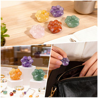 Ornements de patte de chat en pierre naturelle de haute qualité, améthyste, quartz rose, pierre énergétique, décoration d'intérieur