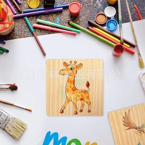 Square Pine <b>Coaster</b> <b>Set</b> Blank Wooden Heat Insulation Mat Home Craft Decoration - Product Image 2