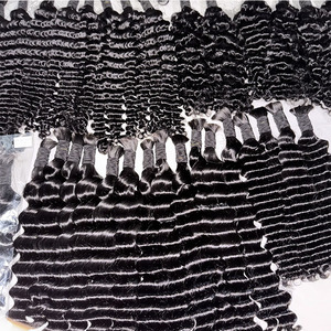 10 "-30" ผมต่อเป็นลอนลึก12A ผมบริสุทธิ์จากเวียดนาม100% ผมมนุษย์สีดำ180-250กรัมสำหรับถักเปีย - Product Image 2