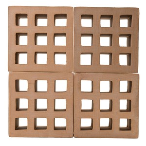 Pannello Decorativo da Parete Salk in Terracotta con Motivo a Griglia 9x9 - Product Image 2