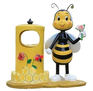 Personalizzata Freddo Fantastica Grande In Fibra di vetro Bee Statua Per Il Parco