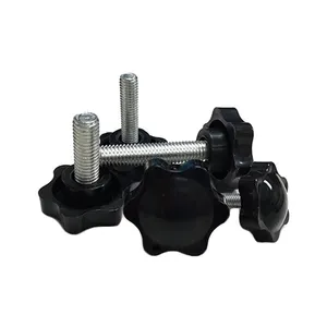 M3 M4 black plastic star knob thumb screw for Furniture Handles