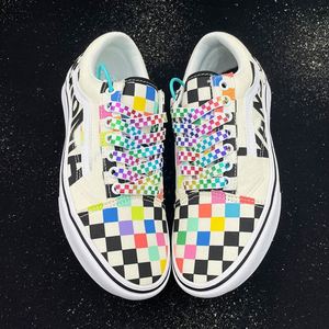 Cordones de Zapatos Personalizados con Diseño de Tablero de Ajedrez, Clásicos Blancos y Negros, de Lona, para Hombre y Mujer, de Poliéster Plano - Product Image 2