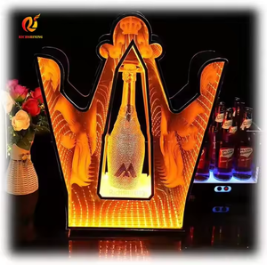 Richshining-Expositor de botellas LED acrílico dorado personalizado, <span class=keywords><strong>VIP</strong></span> para discoteca y bar, presentador, plástico duradero con logotipo (ODM/OEM) - Product Image 2