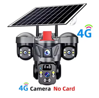 Caméra de sécurité réseau 3 objectifs V380PRO Caméra de sécurité extérieure sans fil 4G IP avec carte SIM CCTV solaire Wi-Fi