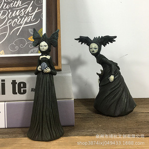 Adorno de Jardín con Forma de Bruja de Ensueño, Decoración de Resina para Halloween, Adorno de Escritorio para Interiores con Forma de Árbol, Regalo - Product Image 3