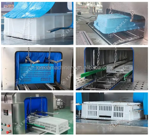 Commerical CE 6 metros rotación automática caja de plástico cesta de palés caja jaula de pollo bandeja lavadora máquina de limpieza - Product Image 4