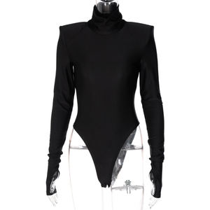 Wholesale Casual Streetwear Turtle Neck Women's <strong>Bodysuits</strong> Mujer Femme <strong>Black</strong> <strong>Turtleneck</strong> Long Sleeve <strong>Bodysuit</strong> Tops for Woman - Product Image 4