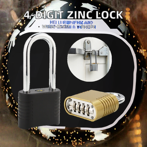 <span class=keywords><strong>Cadenas</strong></span> à mot de passe antivol en alliage de zinc étanche à Offre Spéciale combinaison à 4 positions avec finition polie ouverte au fond - Product Image 2