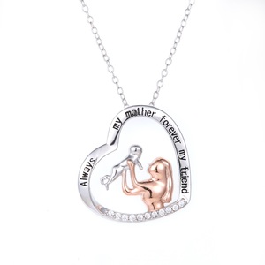 Aivenchy ciondolo donna in argento Sterling 925 di lusso catena da 16 pollici con cuore romantico e zircone CZ per regalo - Product Image 3