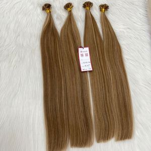 Extensiones de Cabello Humano con Punta Plana Pre-Adheridas con Queratina, Color Balayage, Extensiones de Cabello Virgen de Doble Trama - Product Image 5
