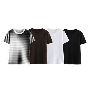 Camiseta de Algodón Ajustada de Estilo Gótico para Mujer, Manga Corta con Volantes, Cuello Redondo, Transpirable, de Secado Rápido, Anti-Pilling, con Logotipo Bordado - Product Image 1
