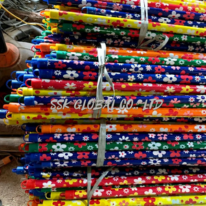 ไม้กวาดด้ามไม้ ASIAWOOD คุณภาพสูง หัวไม้กวาด PVC ลายดอกไม้ นุ่มนวล ทำความสะอาดง่าย พร้อมที่โกยผง สำหรับเฟอร์นิเจอร์ ห้องน้ำ กระจก ใช้ในบ้าน - Product Image 2