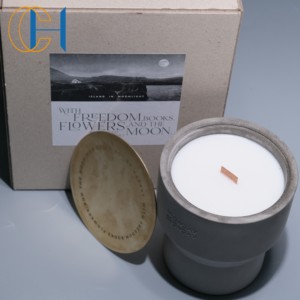 C & H Monday candela profumata di lusso portacandele in cemento barattoli di candela con coperchio e confezione di scatole - Product Image 6