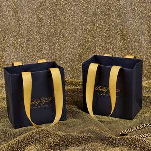 High Quality Customized Cotton Handle Boutique Shopping Packaging Paper Handle Paper <b>Bags</b> for Gift Packaging Shopping - Product Image 5