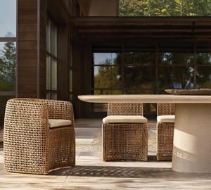 GEMINI, recién llegado, conjunto de jardín para patio al aire libre, sillón de comedor de mimbre de <span class=keywords><strong>resina</strong></span> hecho a mano contemporáneo para todo tipo de clima - Product Image 6