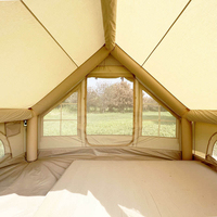 Tente de camping gonflable de luxe, grande, 6 m², portable, quatre saisons, une chambre, ouverture automatique rapide, 2 lucarnes, imperméable