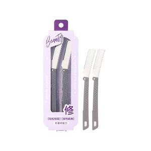 Lmltop Maquinilla de afeitar plegable para cejas, paquete de 2, punta inclinada de acero inoxidable, portátil para principiantes - Product Image 5
