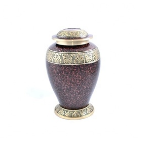 Urne funéraire moderne marron foncé, urnes funéraires en marbre, urnes funéraires en laiton, urnes funéraires en métal pour la crémation - Product Image 2