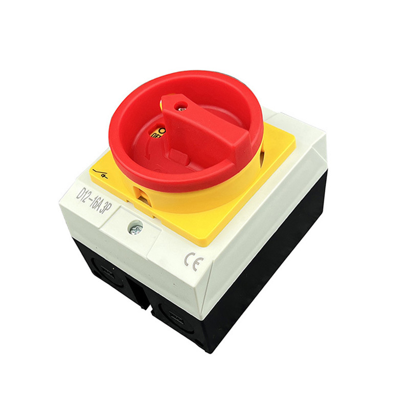 D12-20A Waterproof Industrial <strong>Isolator</strong> <strong>Switch</strong> 3P Three-Pole Disconnector <strong>3</strong> <strong>Phase</strong> 20A CE Certified 220-440V 12 Months Warranty