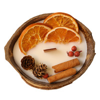 Bougie en coquille de noix de coco naturelle la plus vendue, parfumée aux fleurs séchées - Cire de soja non toxique - Décoration d'intérieur, cadeaux décoratifs pour les fêtes