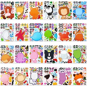 Faire un visage autocollants avec licorne dinosaure mer Safari animaux pour enfants fête artisanat activités en classe - Product Image 4
