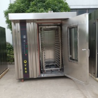 Oven rotari udara panas 32 loyang, oven tipe listrik/diesel/gas, mesin pembuat roti oven besar komersial